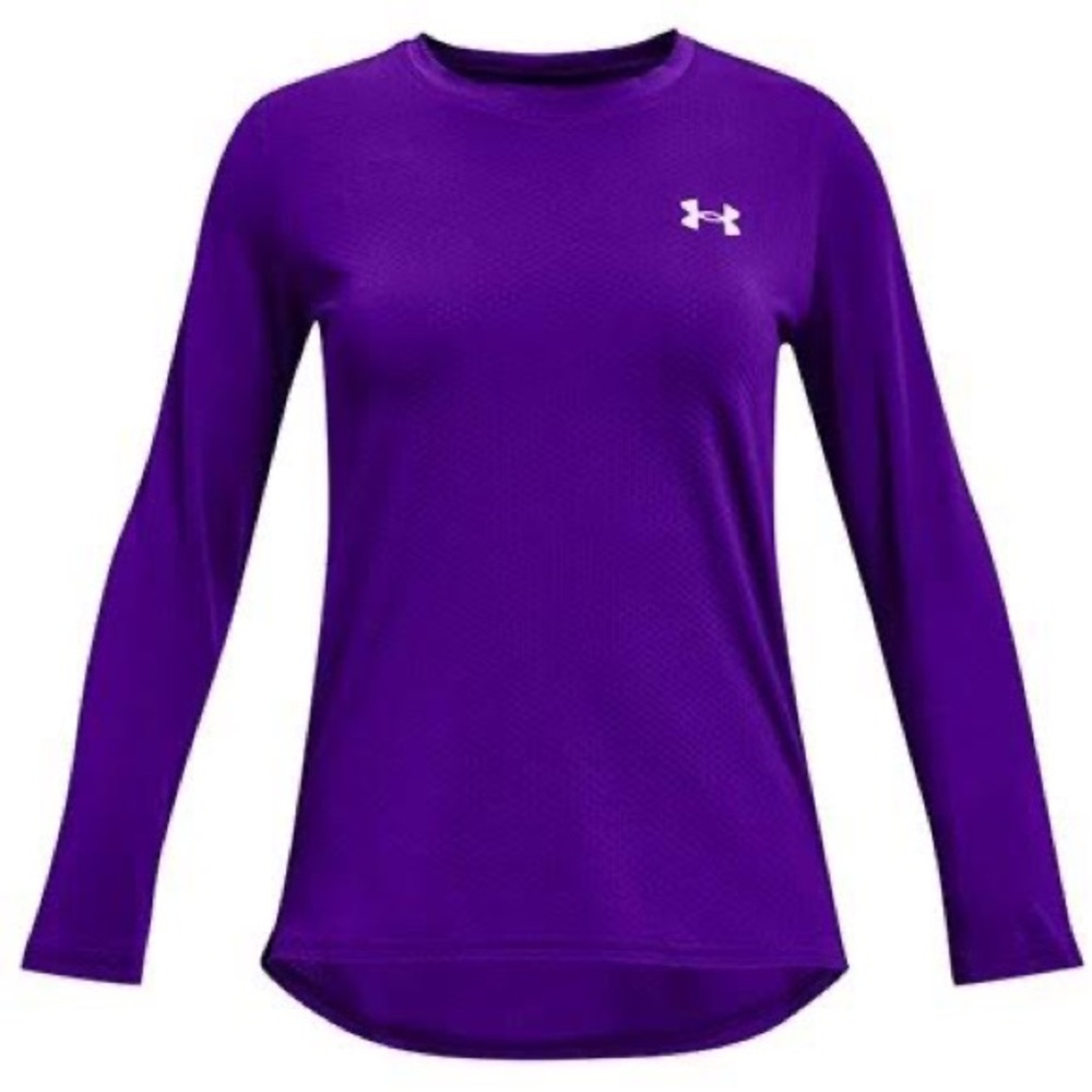 Under Armour Girls ColdGear Long Sleeve T-Shirt Purple Small
